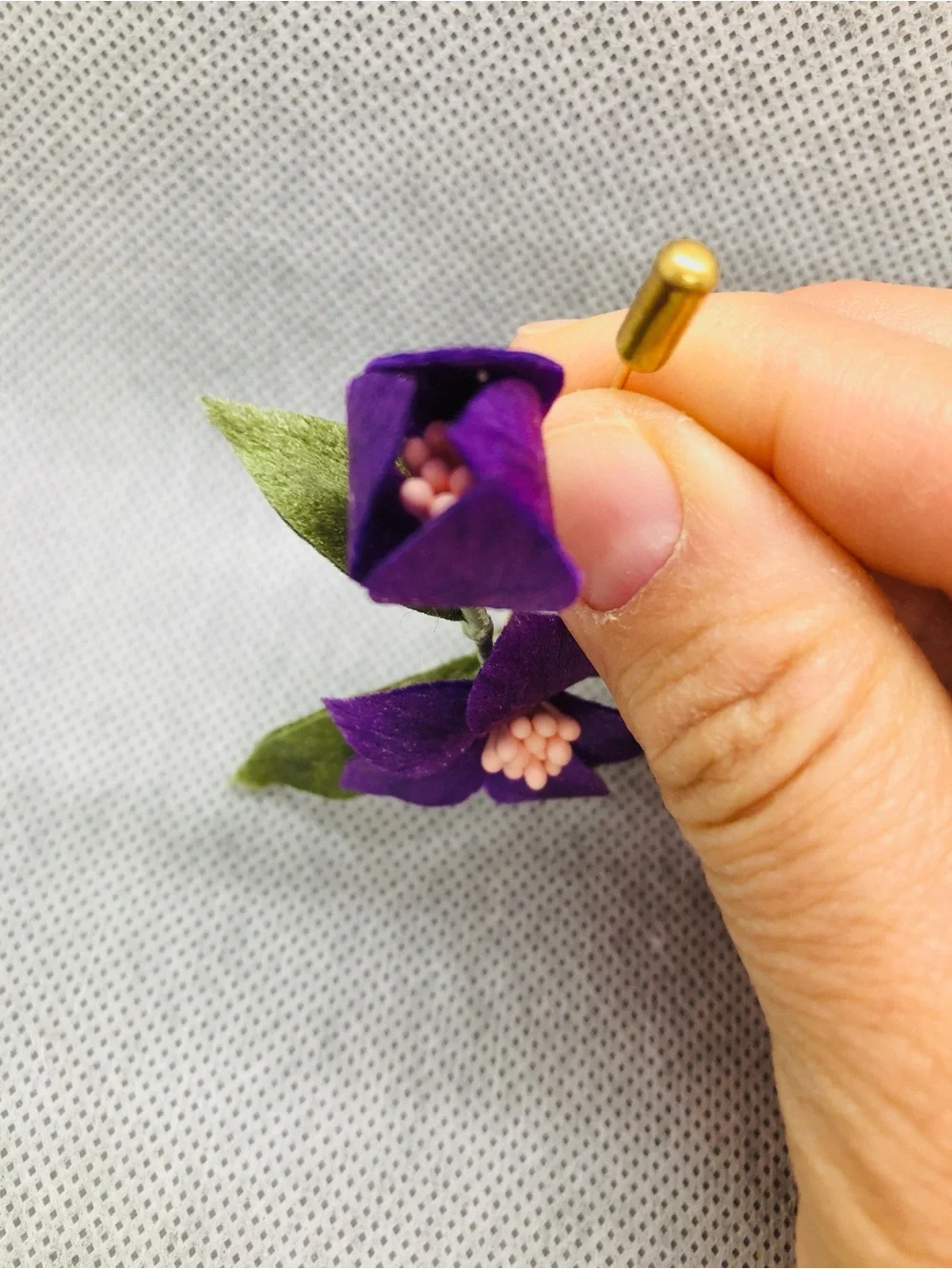 Purple Floral Lapel Pin
